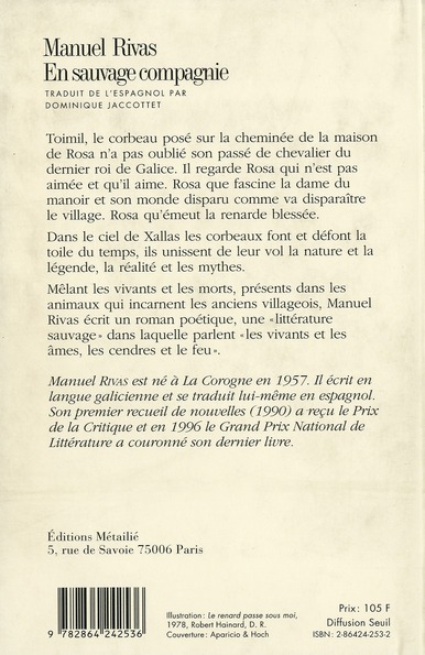 Quatrième de couverture de « EN SAUVAGE COMPAGNIE »