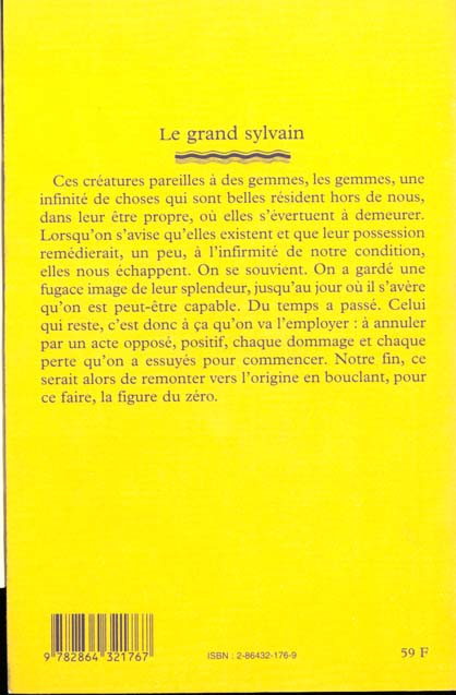 Quatrième de couverture de « LE GRAND SYLVAIN »