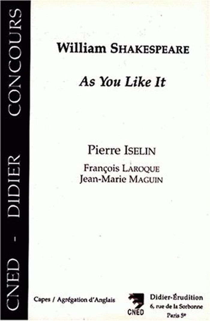 Couverture du livre « WILLIAM SHAKESPEARE - AS YOU LIKE IT », librairie Les Contes Infusés à Corte