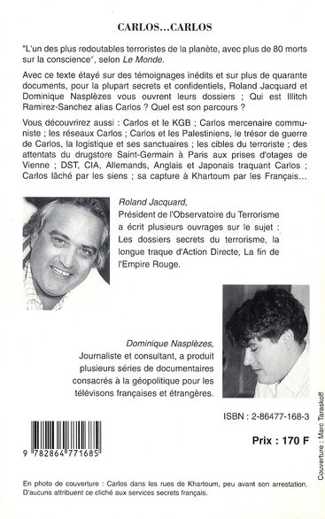 Quatrième de couverture de « CARLOS : LE DOSSIER SECRET »
