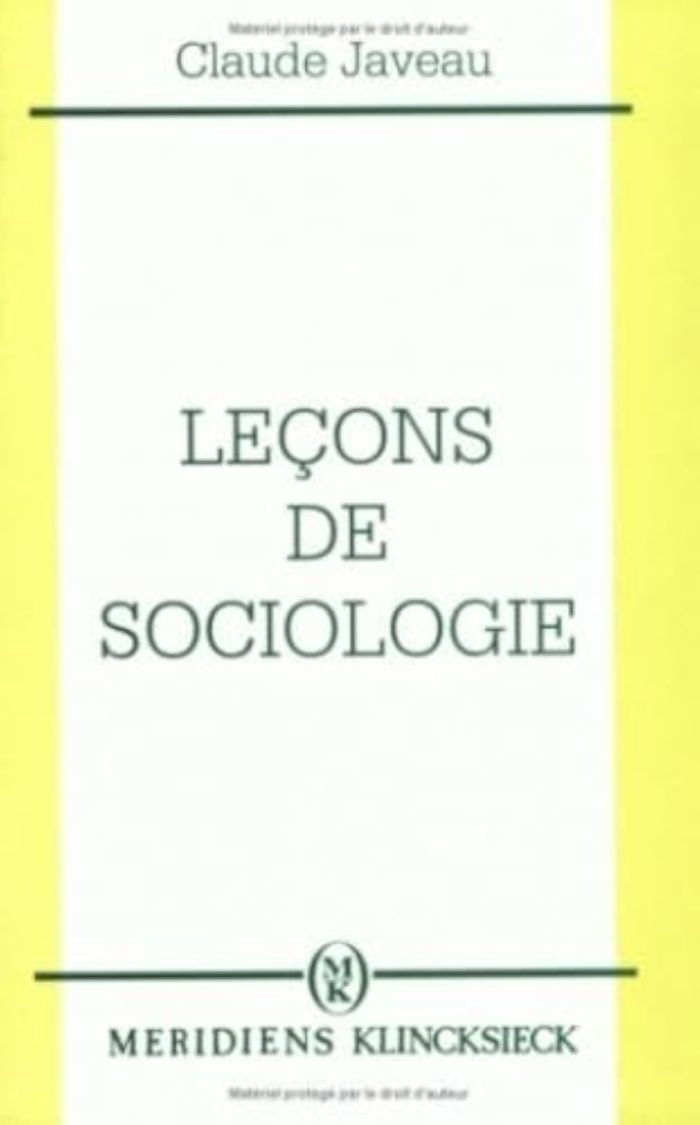 Couverture du livre « LECONS DE SOCIOLOGIE » de Claude Javeau, librairie Les Contes Infusés à Corte