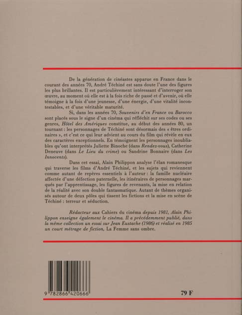 Quatrième de couverture de « ANDRE TECHINE »