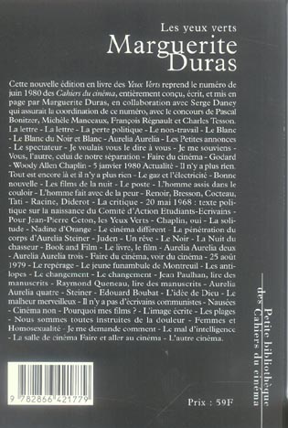 Quatrième de couverture de « LES YEUX VERTS »