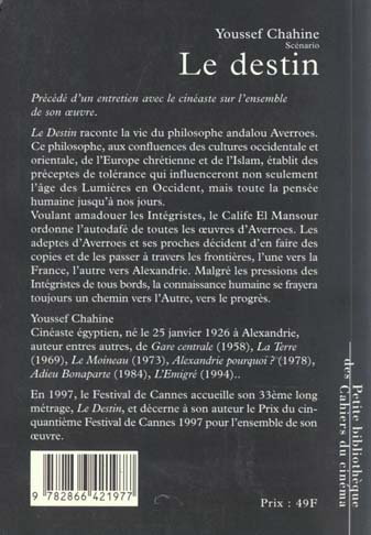Quatrième de couverture de « LE DESTIN »