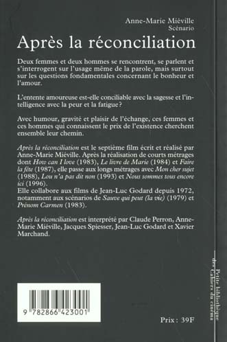 Quatrième de couverture de « APRES LA RECONCILIATION »