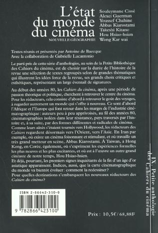Quatrième de couverture de « LA PETITE ANTHOLOGIE VOLUME IX - L ETAT DU MONDE DU CINEMA »