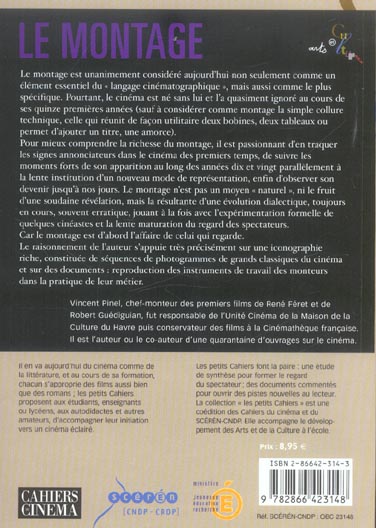 Quatrième de couverture de « LE MONTAGE ESPACE ET LE TEMPS »