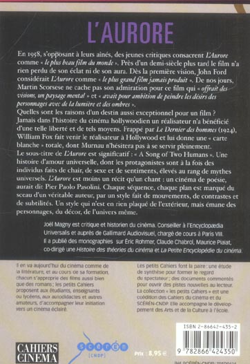 Quatrième de couverture de « L' AURORE DE MURNAU »
