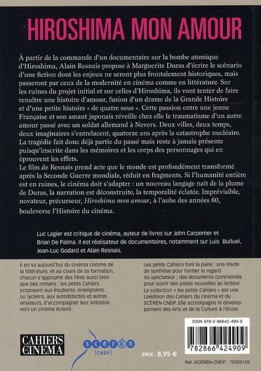 Quatrième de couverture de « HIROSHIMA MON AMOUR »