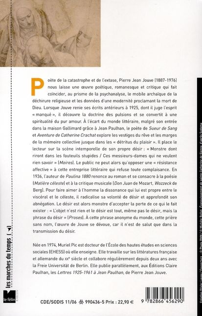 Quatrième de couverture de « LE DESIR MONSTRE - POETIQUE DE PIERRE JEAN JOUVE »