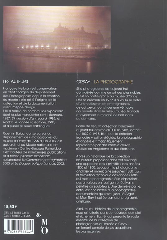 Quatrième de couverture de « ORSAY LA PHOTOGRAPHIE FRA »