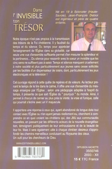 Quatrième de couverture de « DANS L'INVISIBLE TON TRESOR »