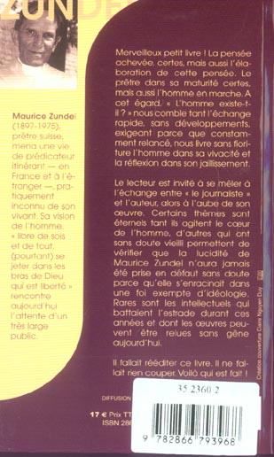 Quatrième de couverture de « L'HOMME EXISTE-T-IL ? »
