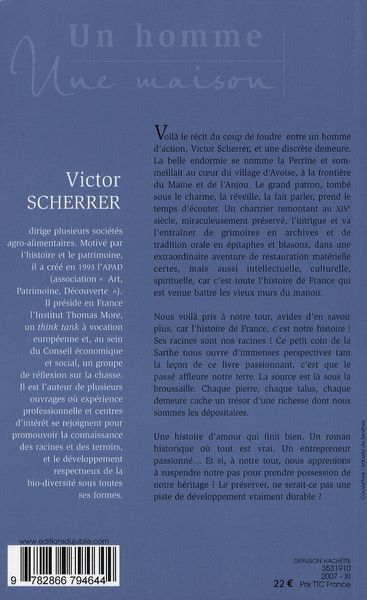 Quatrième de couverture de « LA BELLE ENDORMIE - LA PERRINE DE CRY A AVOISE »