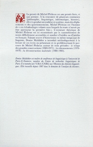 Quatrième de couverture de « L'INQUIETUDE DU DISCOURS »