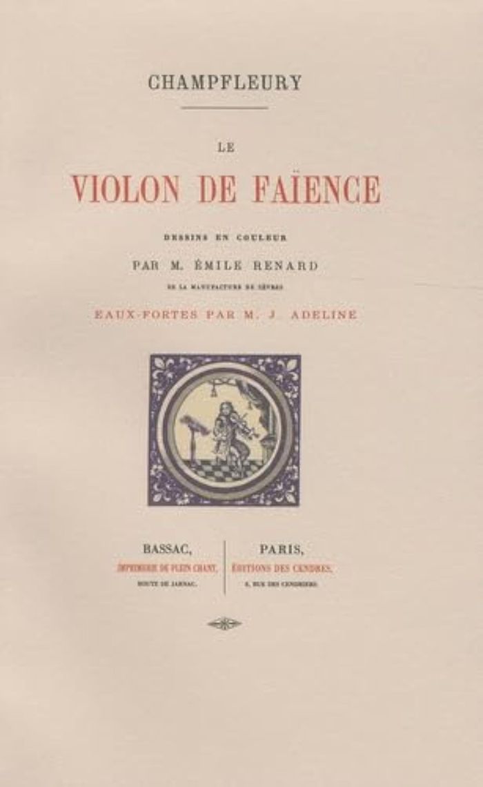 Couverture du livre « LE VIOLON DE FAIENCE » de Champfleury, librairie Les Contes Infusés à Corte