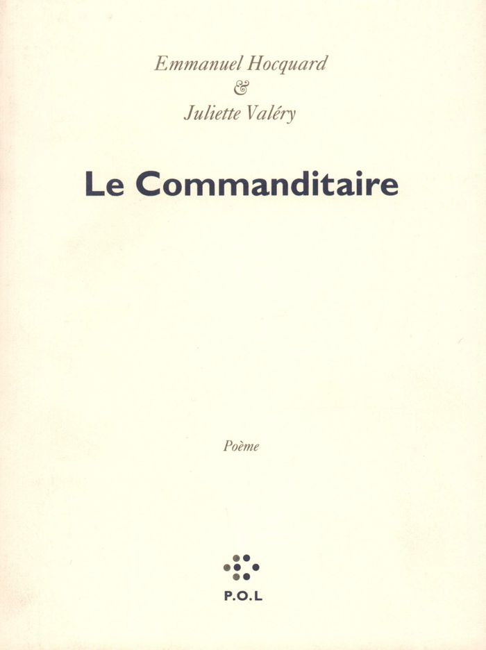 Couverture du livre « LE COMMANDITAIRE - POEME » de Valery/hocquard, librairie Les Contes Infusés à Corte