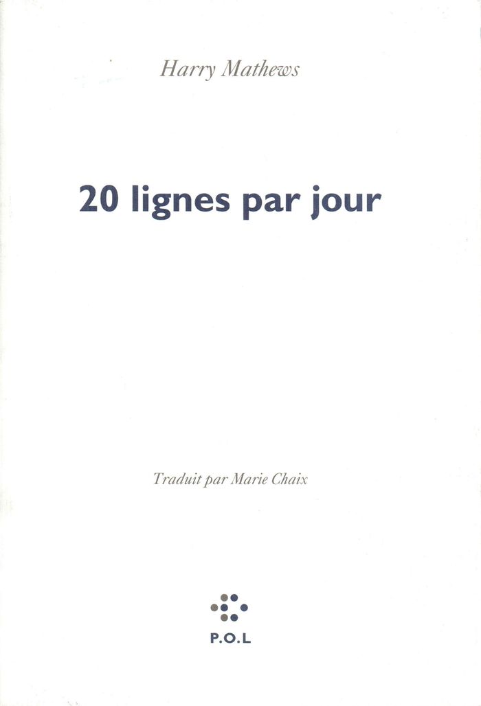 Couverture du livre « 20 LIGNES PAR JOUR », librairie Les Contes Infusés à Corte