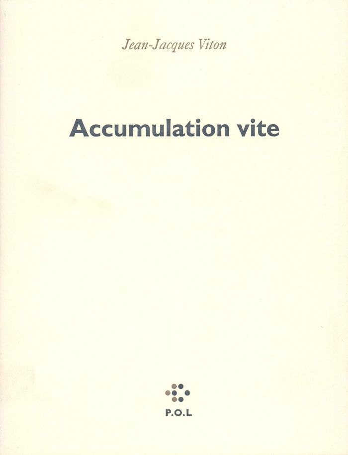 Couverture du livre « ACCUMULATION VITE » de Jean-Jacques Viton, librairie Les Contes Infusés à Corte