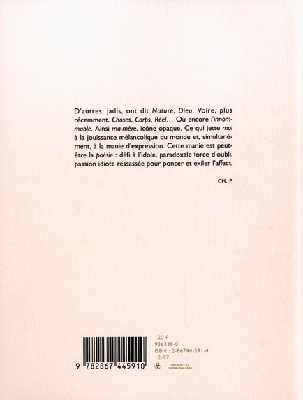 Quatrième de couverture de « DUM PENDET FILIUS »