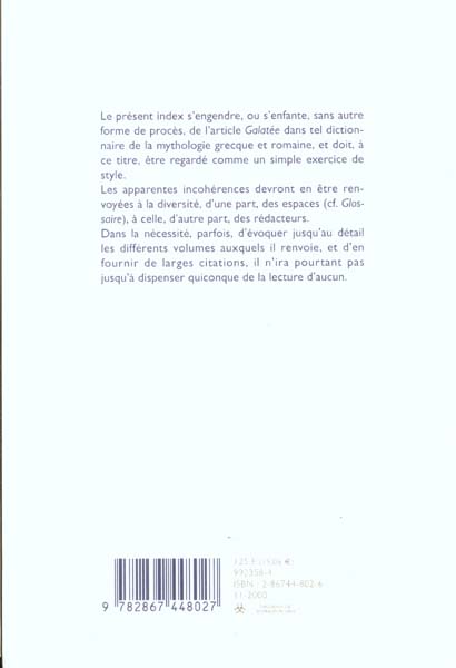 Quatrième de couverture de « LES PERSONNAGES »