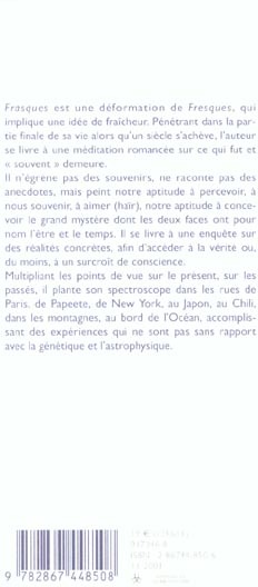 Quatrième de couverture de « FRASQUES »