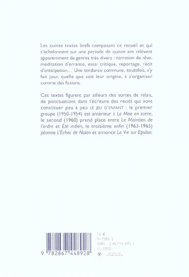 Quatrième de couverture de « NAVETTES »