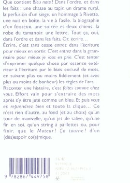 Quatrième de couverture de « BLEU NOTE »