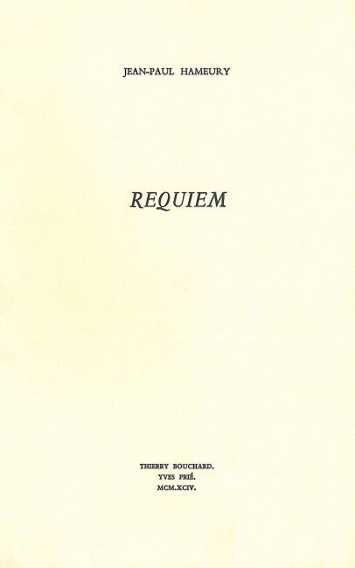 Couverture du livre « REQUIEM », librairie Les Contes Infusés à Corte