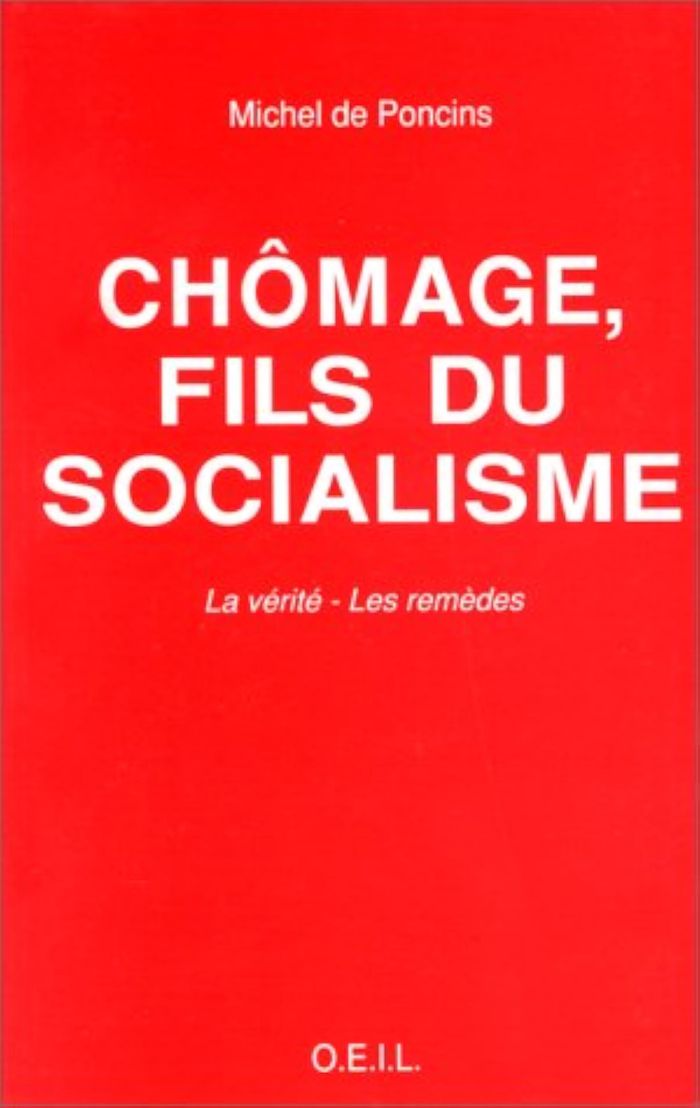 Couverture du livre « CHOMAGE, FILS DU SOCIALISME - LA VERITE, LES REMEDES » de De Poncins Michel, librairie Les Contes Infusés à Corte