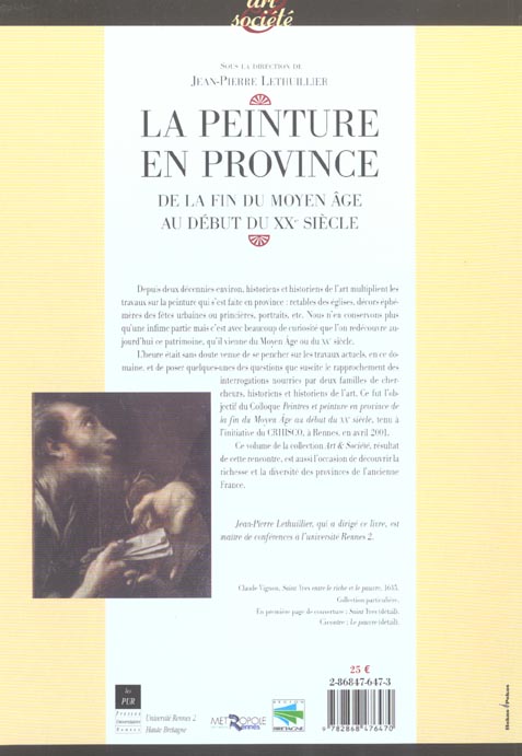 Quatrième de couverture de « PEINTURE EN PROVINCE »