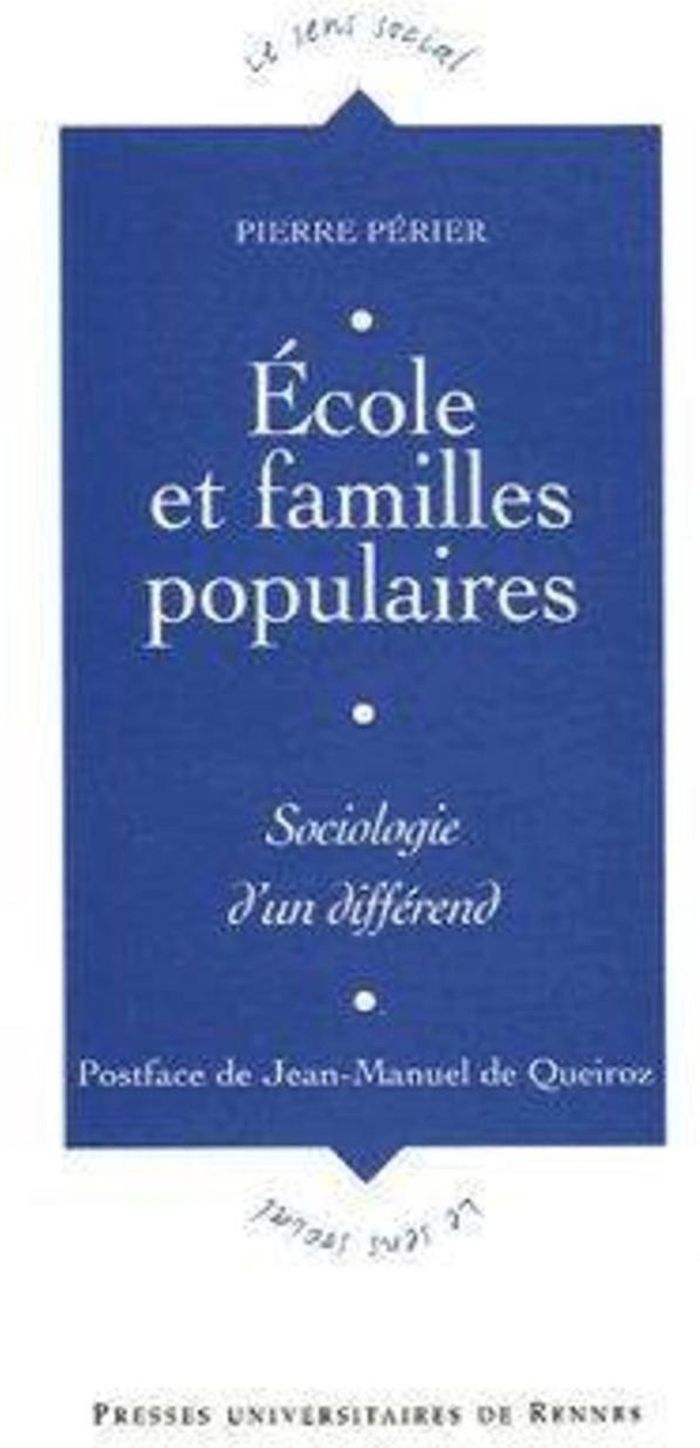 Couverture du livre « ECOLE ET FAMILLES POPULAIRES » de Pur, librairie Les Contes Infusés à Corte