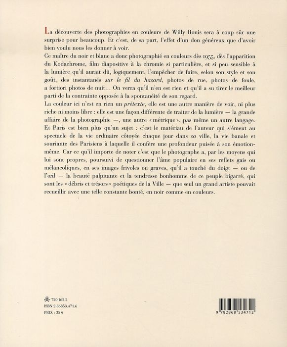 Quatrième de couverture de « PARIS-COULEURS »