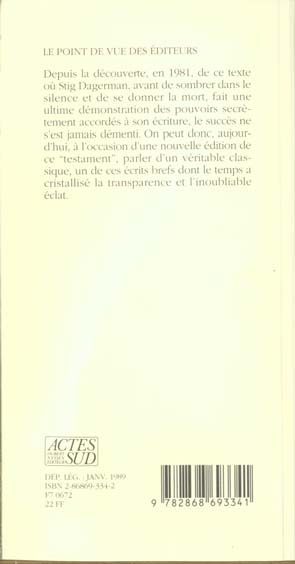 Quatrième de couverture de « NOTRE BESOIN DE CONSOLATION EST IMPOSSIBLE A RASSASIER »