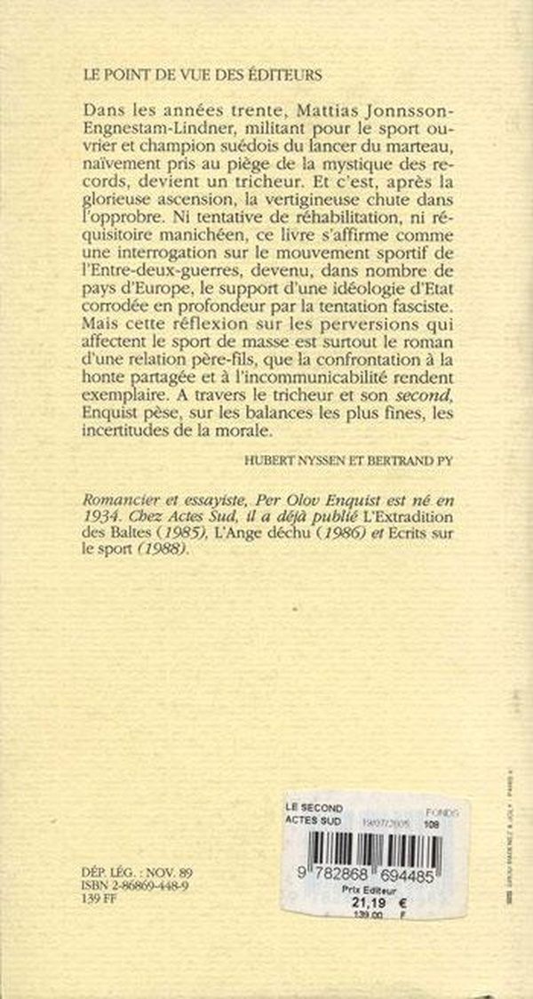 Quatrième de couverture de « LE SECOND »