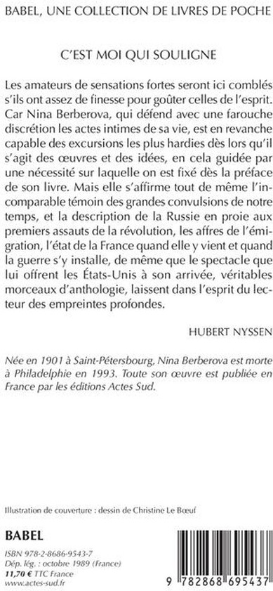 Quatrième de couverture de « C'EST MOI QUI SOULIGNE »