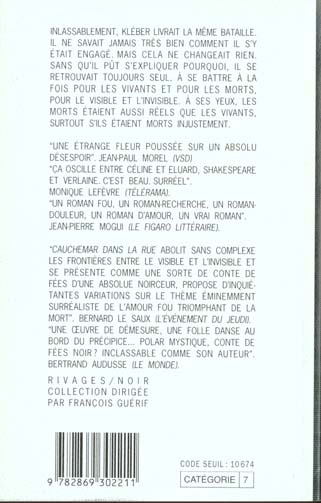 Quatrième de couverture de « CAUCHEMAR DANS LA RUE »
