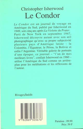 Quatrième de couverture de « LE CONDOR »