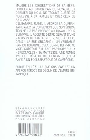Quatrième de couverture de « LA RUE OBSCENE »