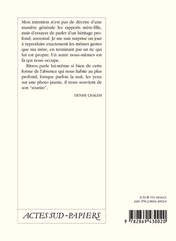 Quatrième de couverture de « A CINQUANTE ANS, ELLE DECOUVRAIT LA MER »