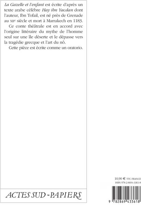 Quatrième de couverture de « GAZELLE ET L'ENFANT (LA) »