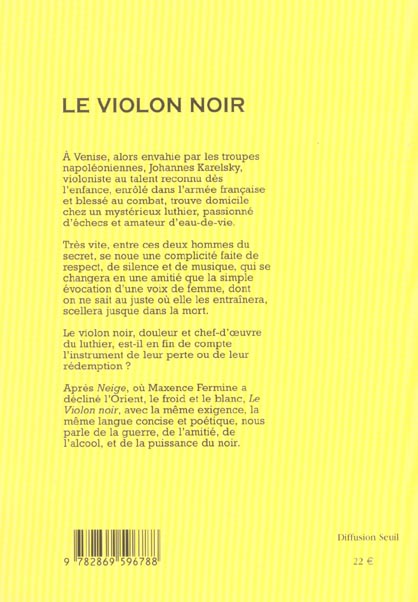 Quatrième de couverture de « LE VIOLON NOIR »