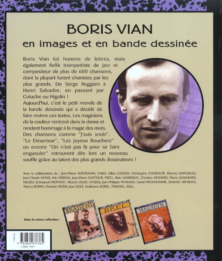 Quatrième de couverture de « CHANSONS EN BD - BORIS VIAN EN BD »