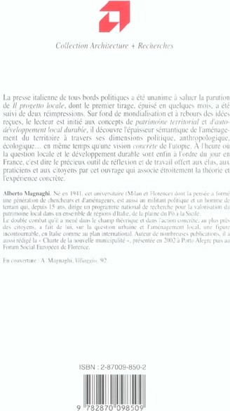 Quatrième de couverture de « LE PROJET LOCAL »