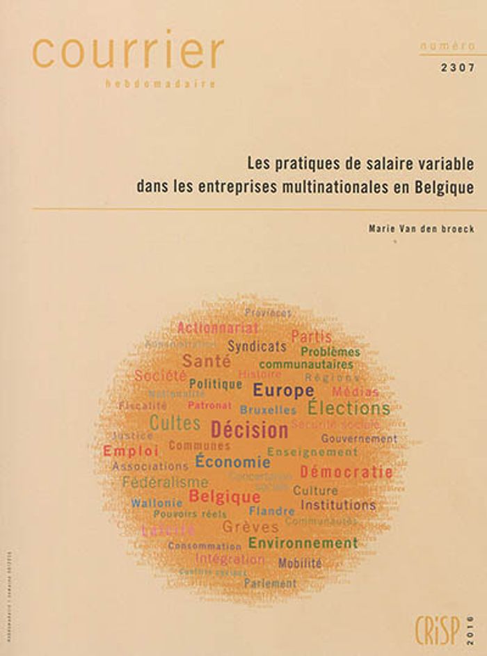 Couverture du livre « CH2307 - LES PRATIQUES DE SALAIRE VARIABLE DANS LES ENTREPRISES MULTINATIONALES EN BELGIQUE », librairie Les Contes Infusés à Corte