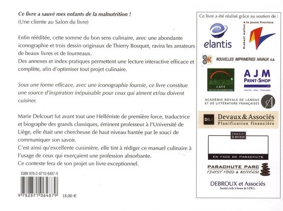 Quatrième de couverture de « CUISINIER. UN ART DE VIVRE »