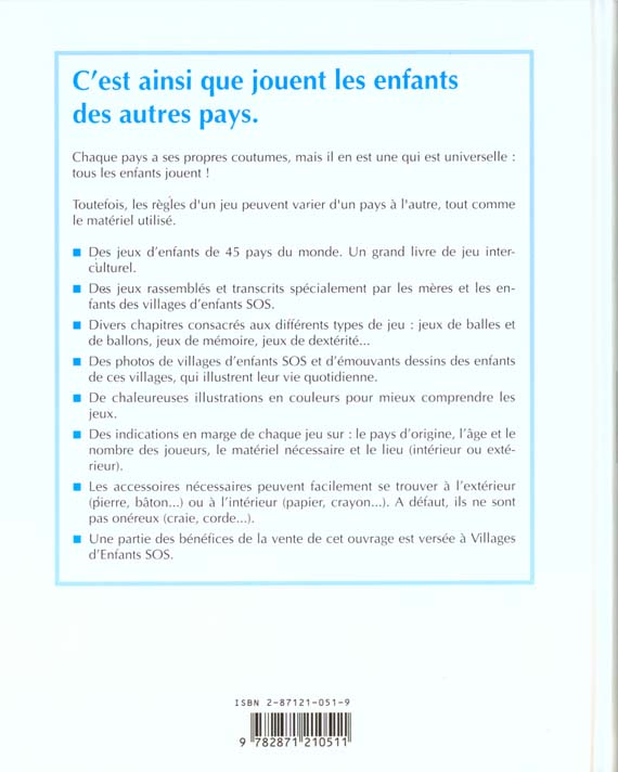 Quatrième de couverture de « JEUX D'ENFANTS DU MONDE ENTIER »