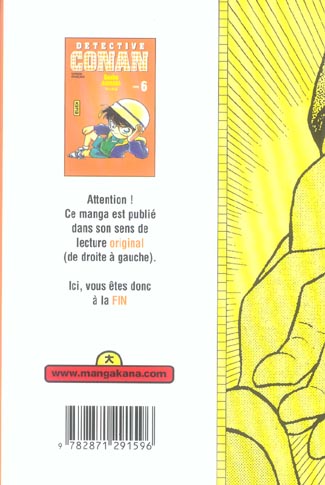 Quatrième de couverture de « DETECTIVE CONAN - TOME 6 »
