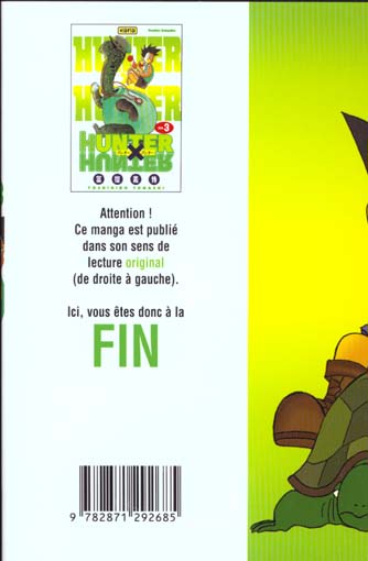 Quatrième de couverture de « HUNTER X HUNTER - TOME 3 »