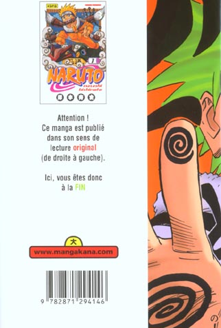 Quatrième de couverture de « NARUTO - TOME 1 »